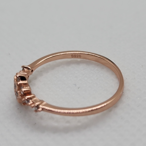 18K Rose Gold Plated 925 Sterling Silver Ring - Picture 5 of 11